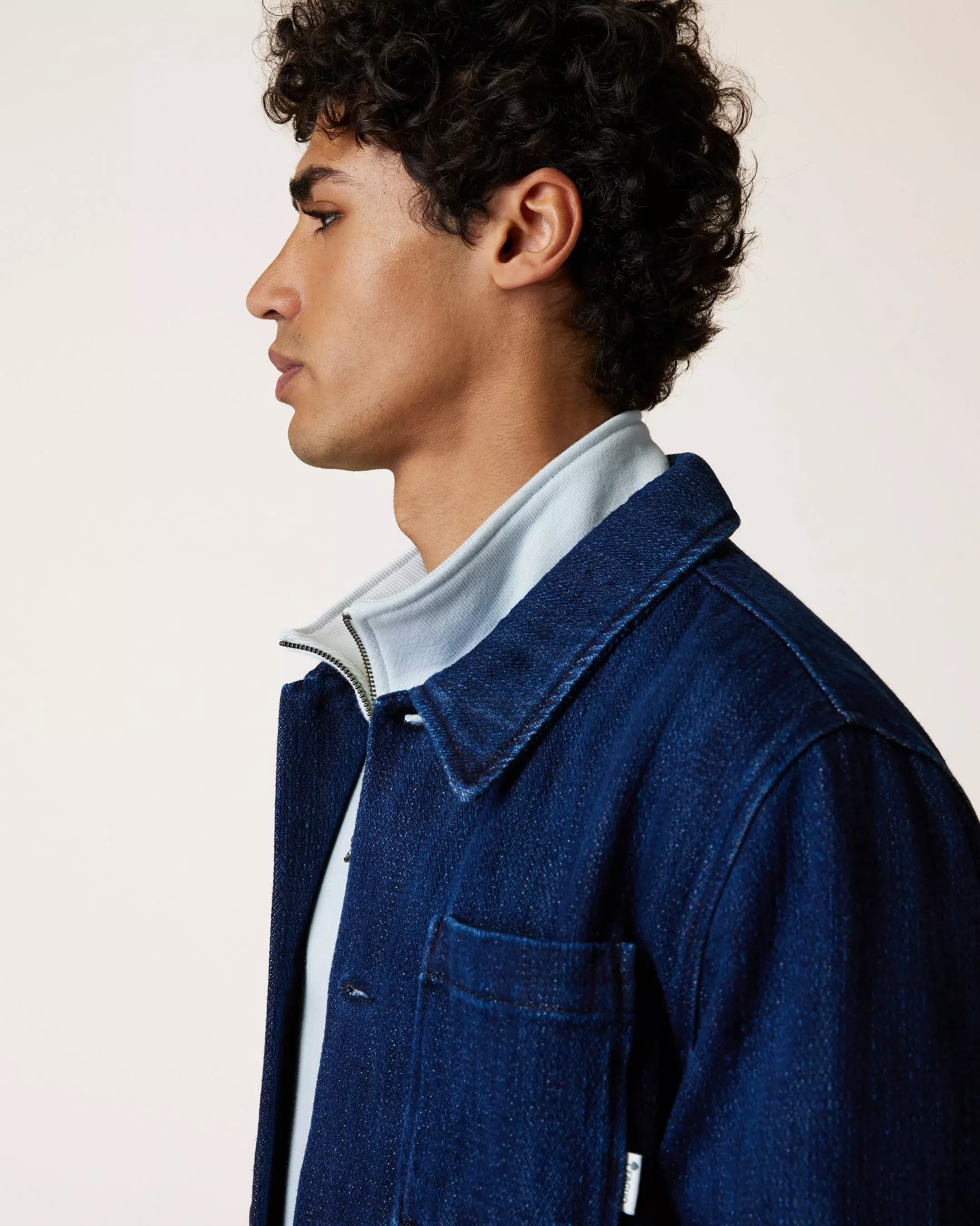 Faguo Lorge Denim Jacke Blau Herren Bio-Baumwolle blau